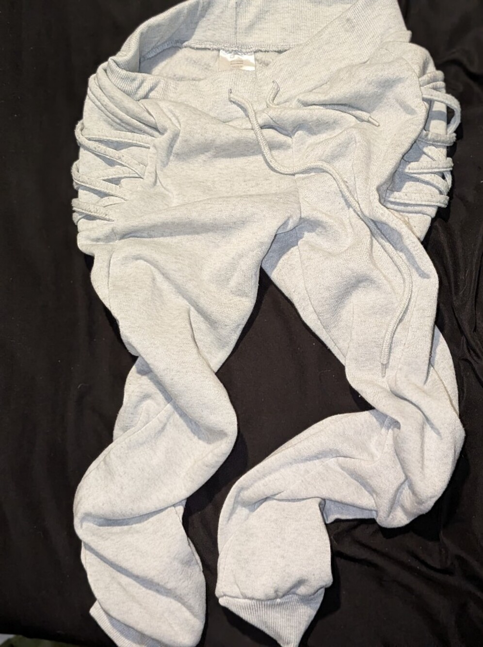 Kids Light Heather Gray Lace-Up Side Jogger Sweatpants - Picture 1 of 3
